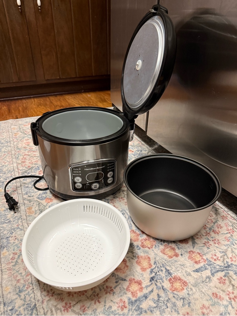 Hamilton Beach Digital Rice Cooker with Steamer Basket Stainless Steel - Picture 2 of 16